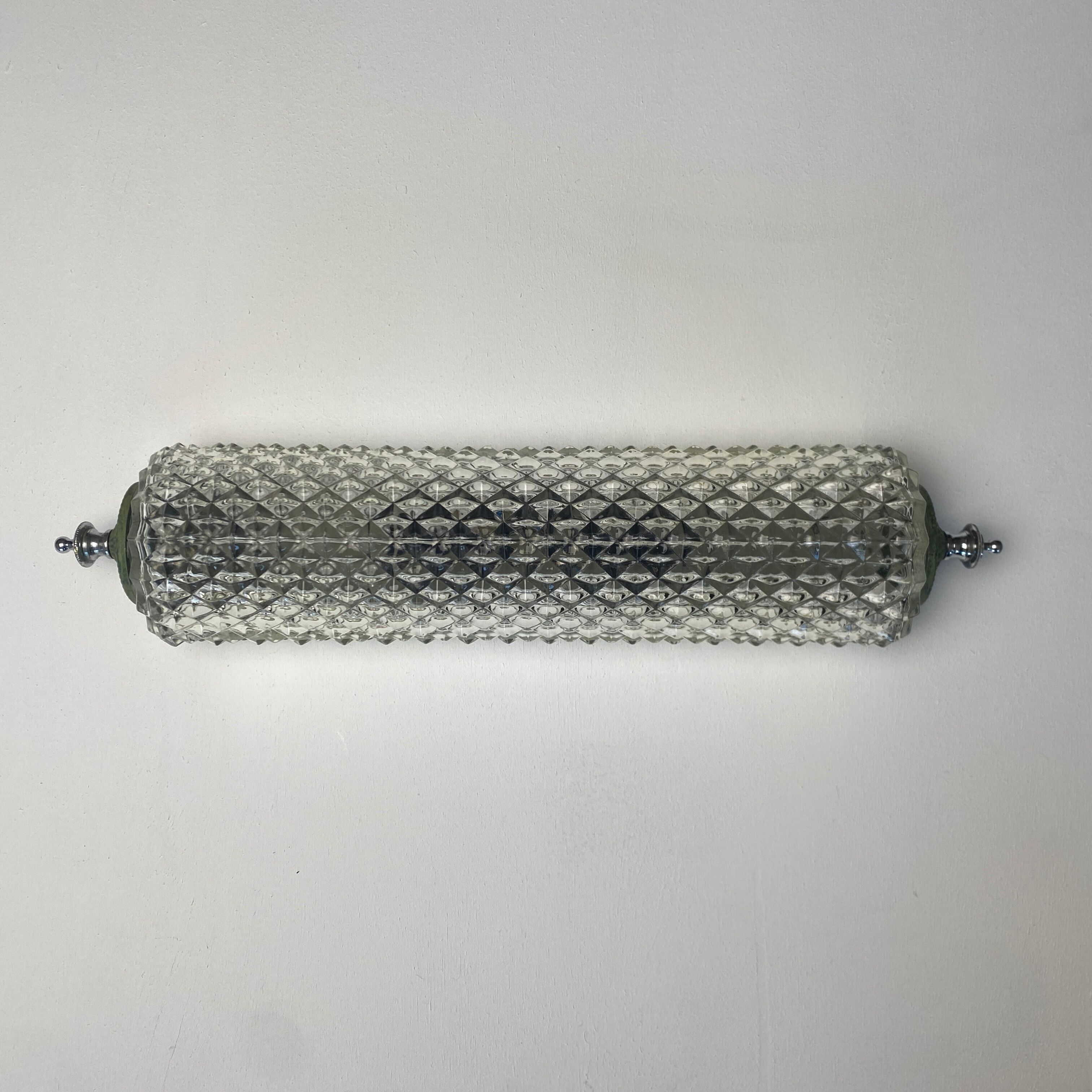 Vintage molded glass wall lamp