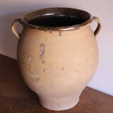 Old glazed terracotta olive jar