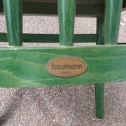 Set of 4 vintage Baumann Eden bistro chairs in green wood