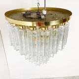 Flush mount chandelier by Glashutte Limburg, 1970s