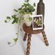 Beaded wooden tripod stool