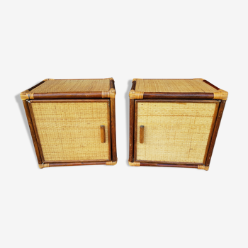 Rattan and bamboo bedsides of the 1970s