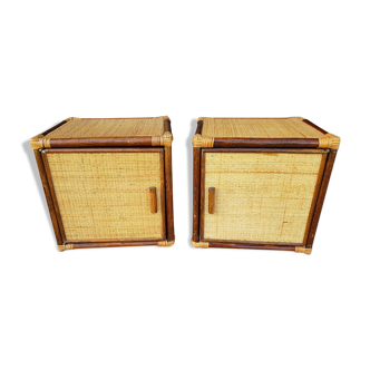 Rattan and bamboo bedsides of the 1970s