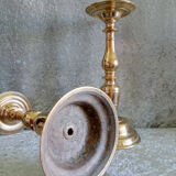 Pair of very large gilded bronze candlesticks