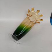 Très grand vase en verre bicolore, milieu du XX ème siècle.