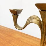 Vintage Brutalist Bronze Candle Holder