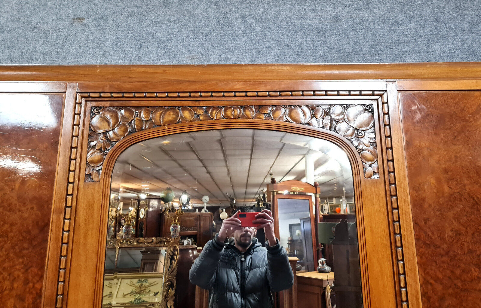 Art Deco period wardrobe in magnifying glass circa circa 1925-1930