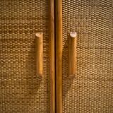 Vintage bamboo and rattan wardrobe, 1970s