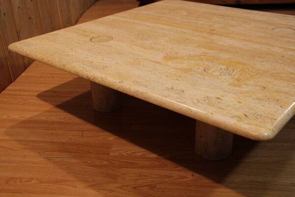 Table Basse En Travertin De Angelo Mangiarotti Edition Up&Up
