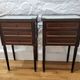 Pair of Louis XVI bedside tables in mahogany - white marble - 3 drawers - gilded