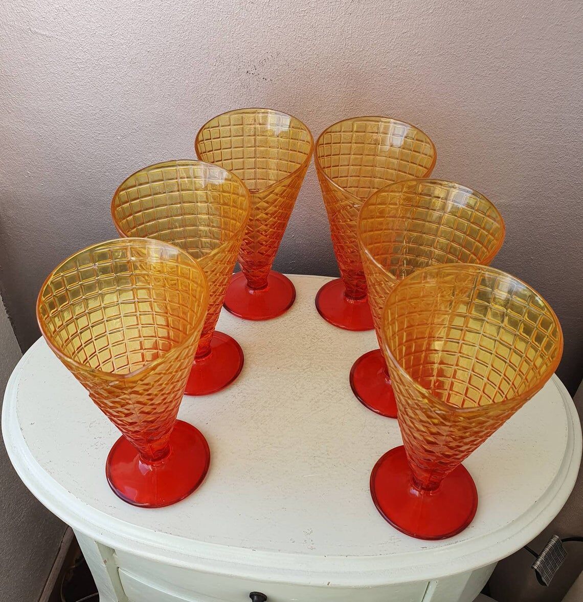 Lot of 6 cups of ice design Italian 80s