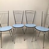 Lot de 4 chaises métal chromé années 70