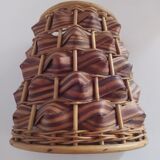 Pair of bamboo wall light