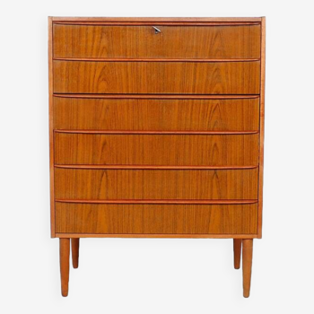 High Chest of Drawers in Teak, 1970s