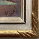 HSP painting "Animated orientalist landscape" signed Marcyl (?) + frame