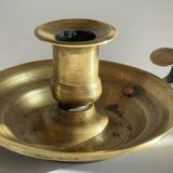 Antique solid bronze hand candlestick