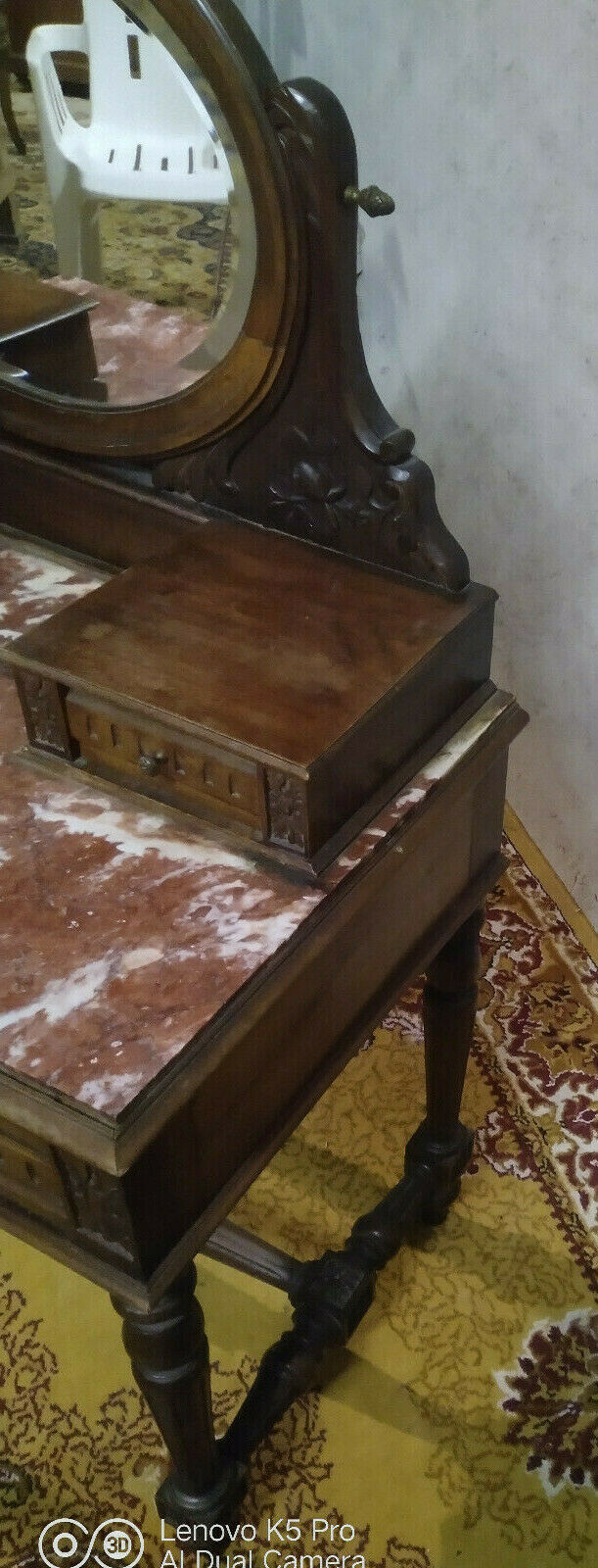 Louis XVI-style walnut hairdresser