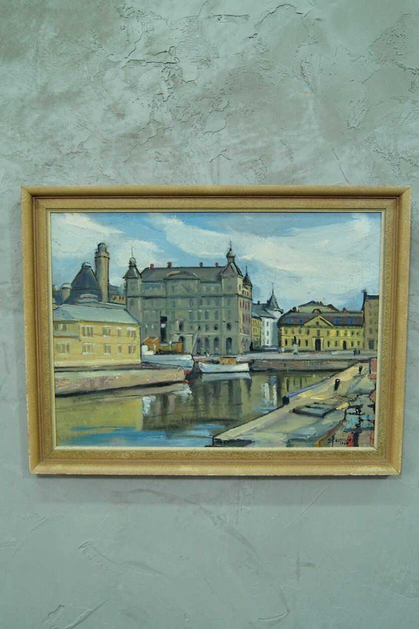Hjalmar Larsson(1881-1960), Stockholm Cityscape, 1940, Oil Painting