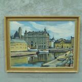 Hjalmar Larsson(1881-1960), Stockholm Cityscape, 1940, Oil Painting
