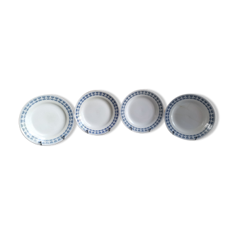 4 plates Terre de Fer Saint Amand and Hamage model "Chicory Williot"