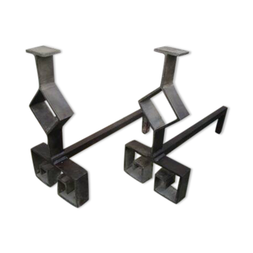 Pair of modernist andirons
