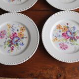 6 assiettes fleuries KG Lunéville