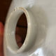 Vintage pendant lamp in white opaline with a scalloped effect.