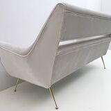 Canapé moderne italien du milieu du siècle en velours pour Minotti, Gigi Radice, 1950s