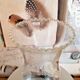 Vintage french glass replacement shade floral decoration frilled top edge 3650