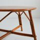 Vintage 1960s round wood and rattan coffee table
