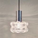 Mid-century bubble glass & chrome suspension by Helena Tynell for Limburg Germany 1960s