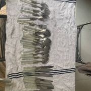Set of plexiglass and stainless steel cutlery "Italy" from the 80s