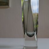 Murano Sommerso Vase Gray Blue 30 cm Vintage 1970