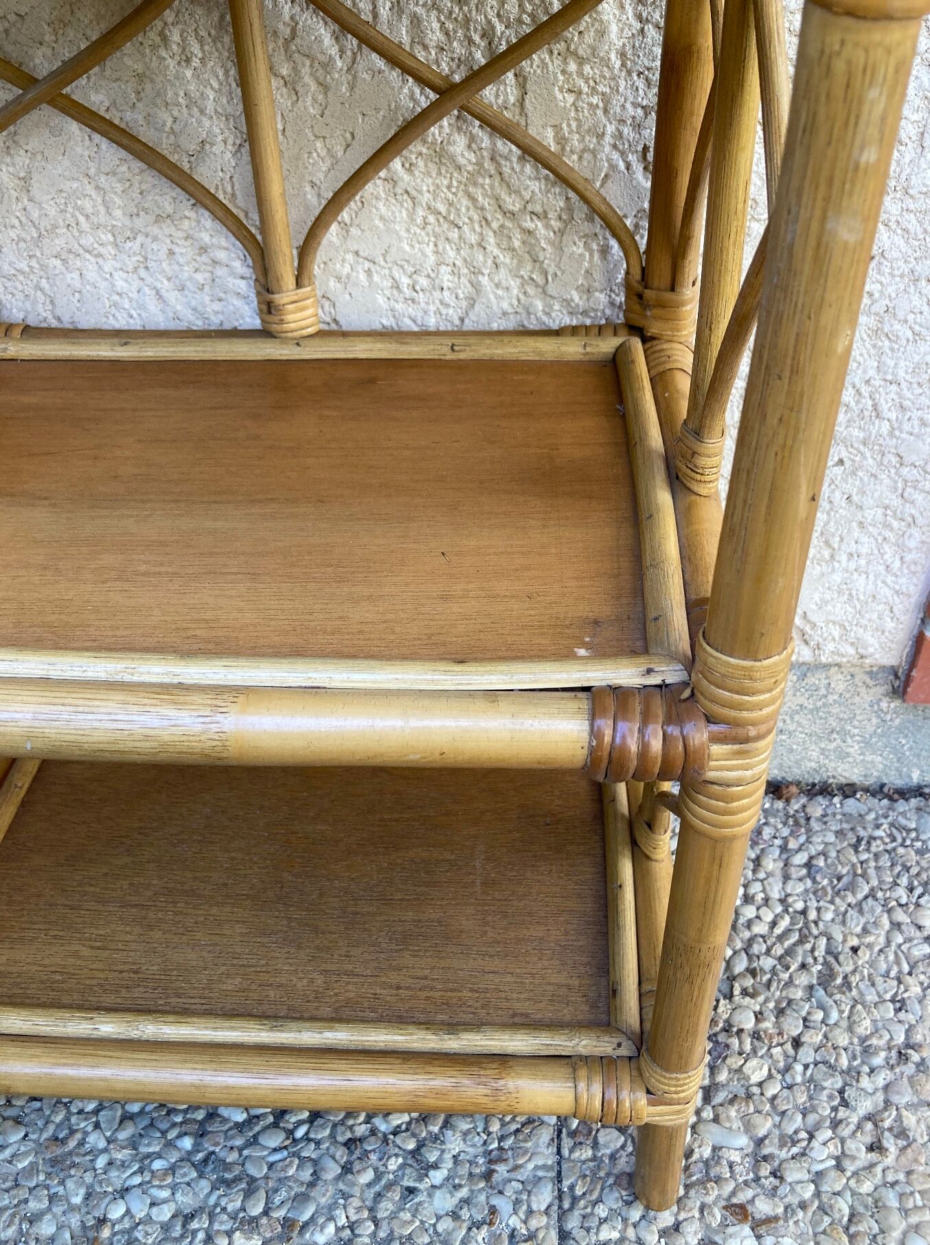 Vintage rattan shelf