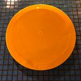 Vintage orange round mirror 31cm