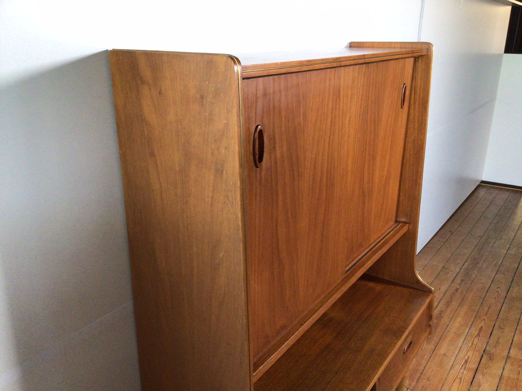vintage sideboard with drawers and sliding doors