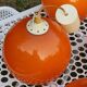 Set of 5 orange glass ball pendants from the 70s