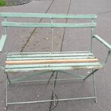 Iron and metal garden bench