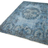 tapis Hand-knotted distressed oriental 1980s 170 cm x 300 cm blue rug