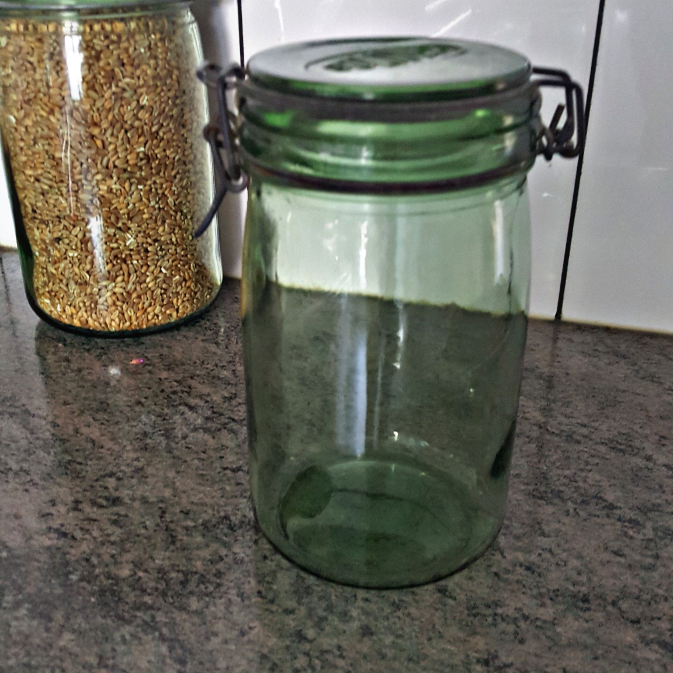 Bocal en verre vert Solidex 1L