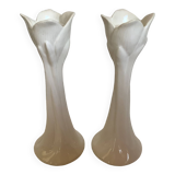 Pair of tulip candlesticks