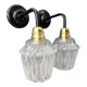 Pair of vintage electrified glass wall lamps