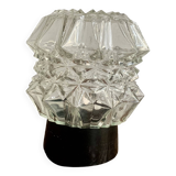 Diamond-point molded glass ceiling light, 1960