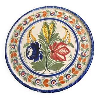 Hand painted Henriot Quimper earthenware cake dish