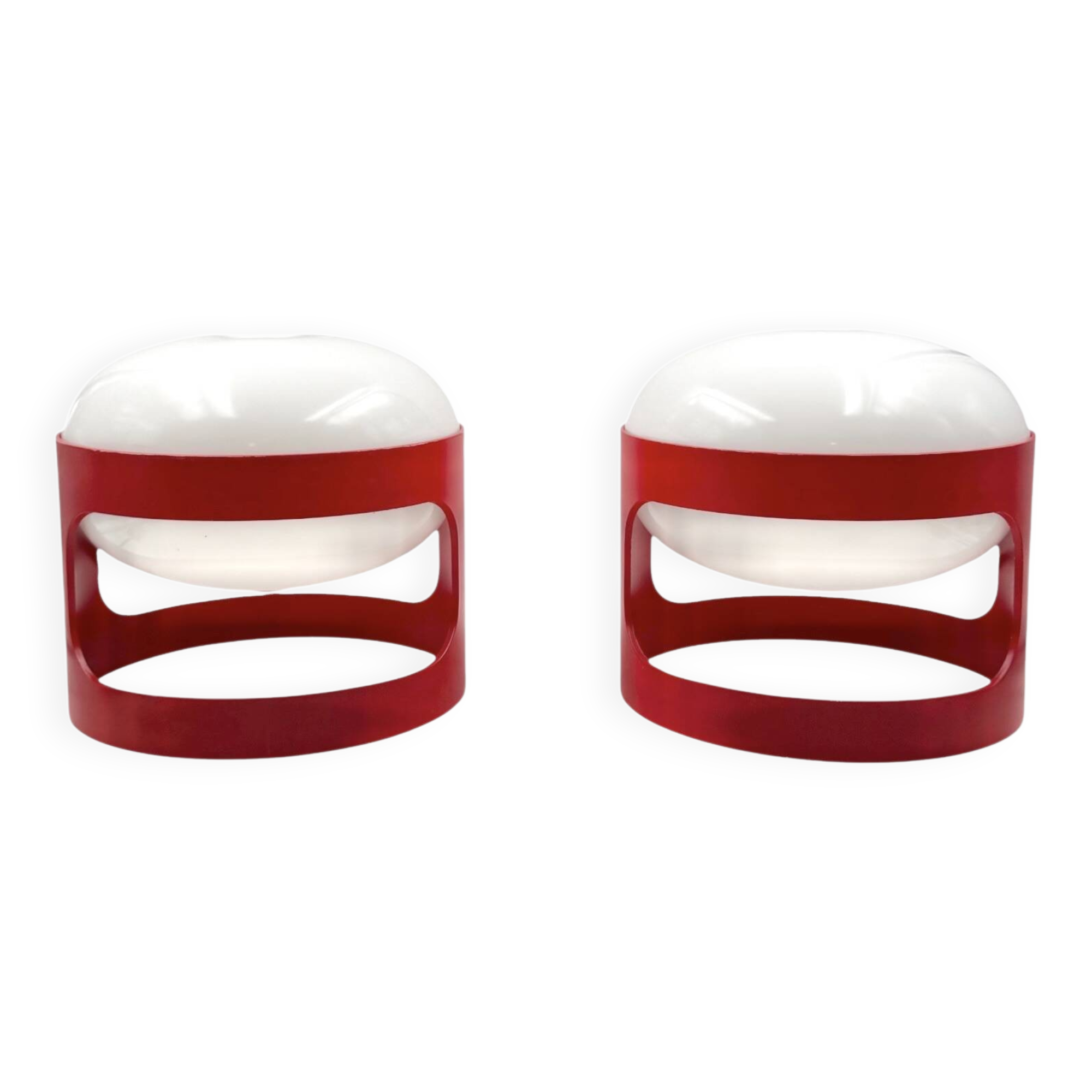 Joe Colombo, space age set of 2 mod. KD27 table lamps, Kartell Italy 1970s