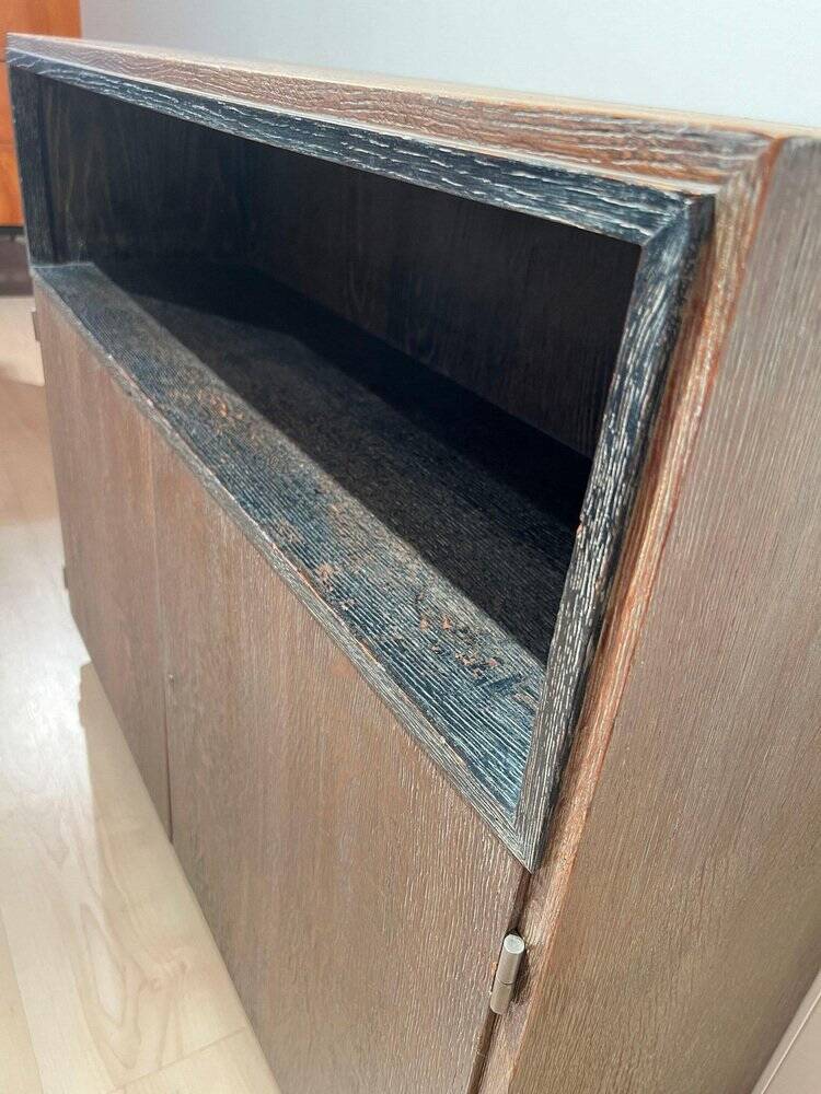 Art Deco Office Cabinet in Limed Oak from De Coene, 1935