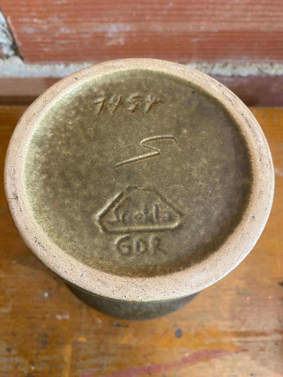 Chalice tankard antique strehla grey stoneware gdr germany vintage