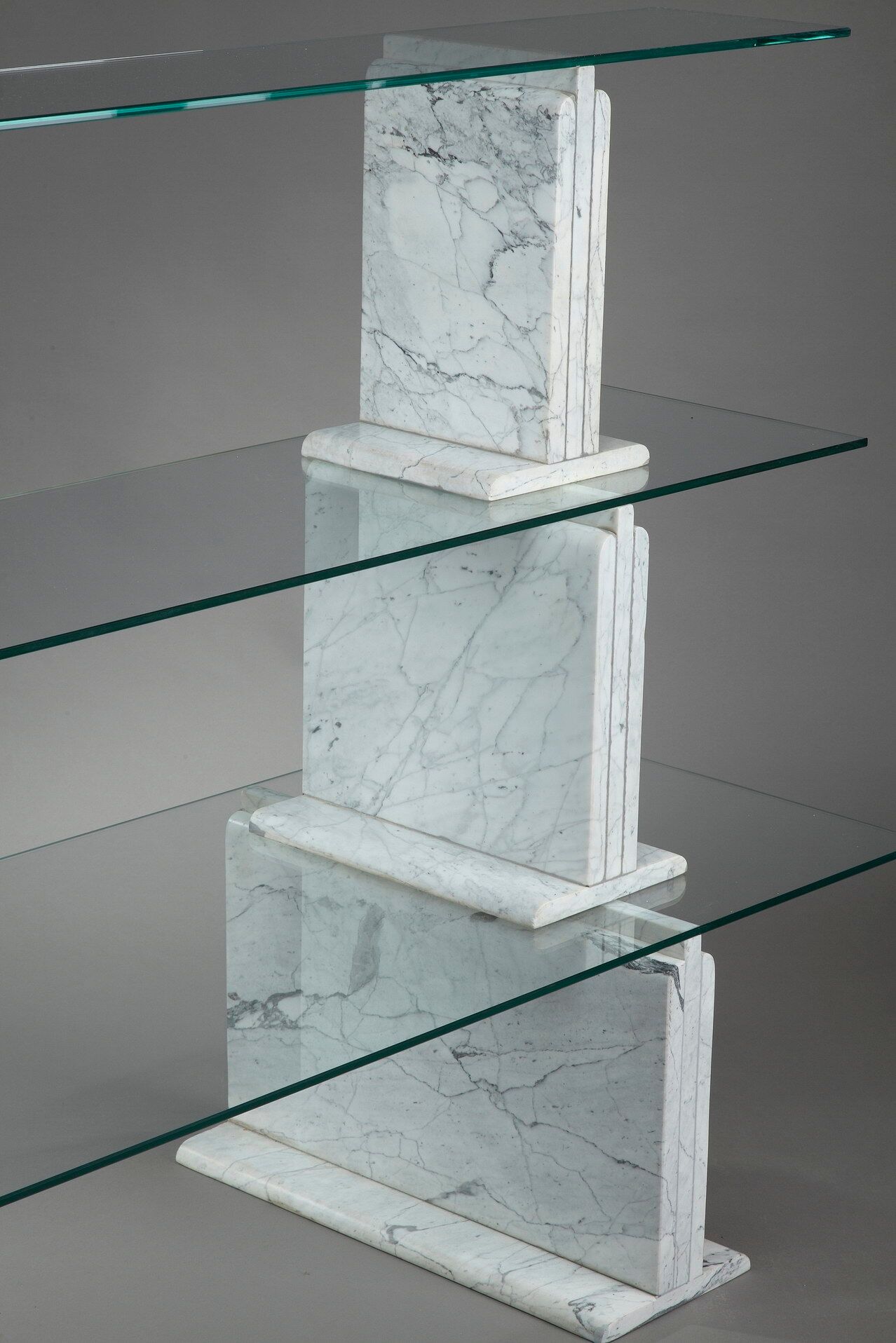 Carrara marble and glass library - 1970