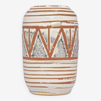 Vintage medium white geometric west germany vase scheurich