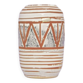 Vase vintage géométrique blanc moyen d’allemagne de l’ouest scheurich
